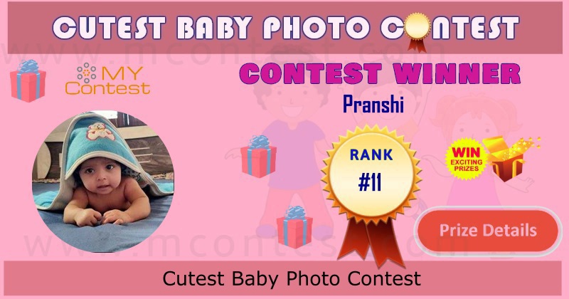 Pranshi - Cutest baby photo contest Winner